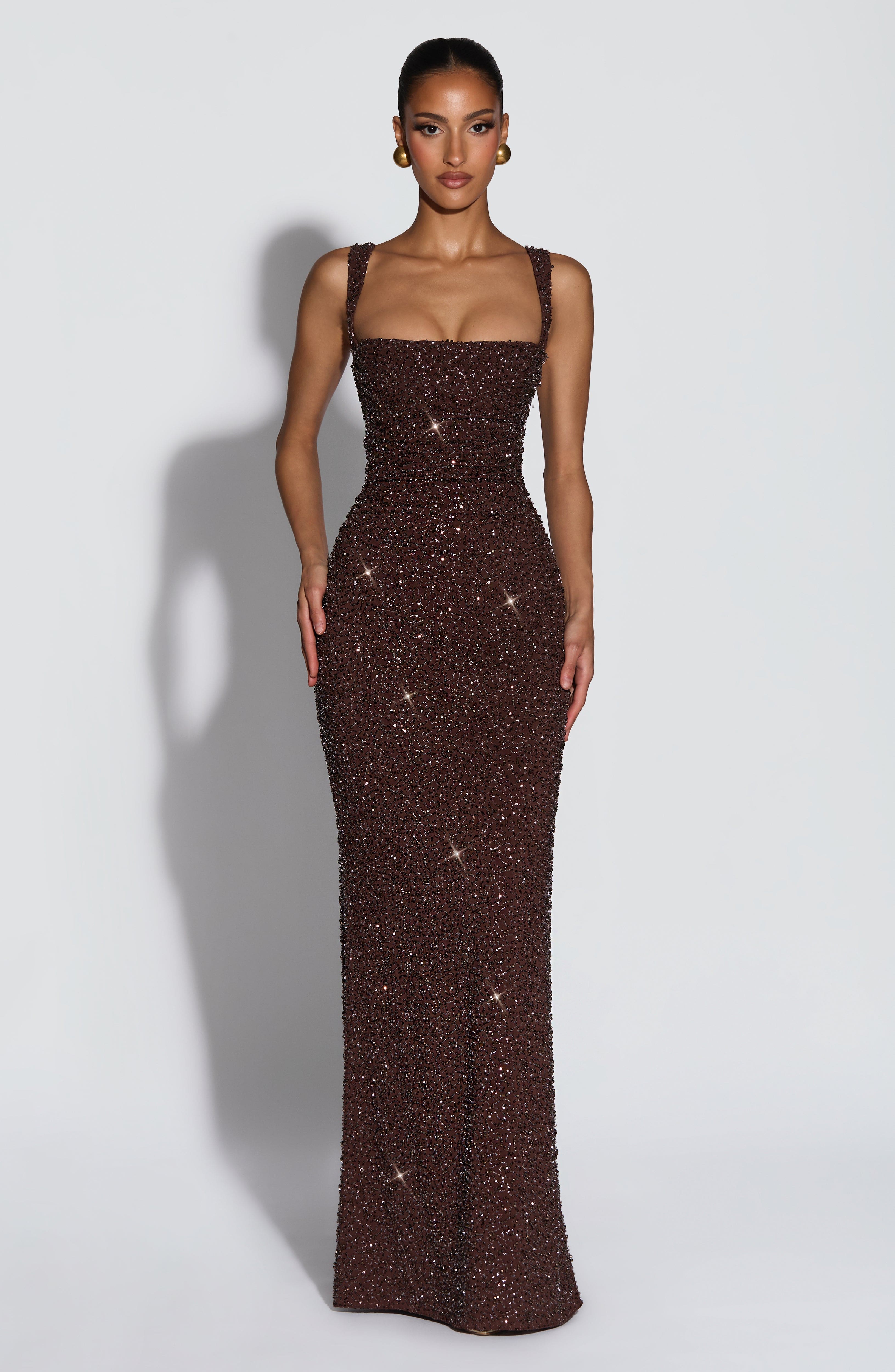 Vestido largo Céline – Cacao