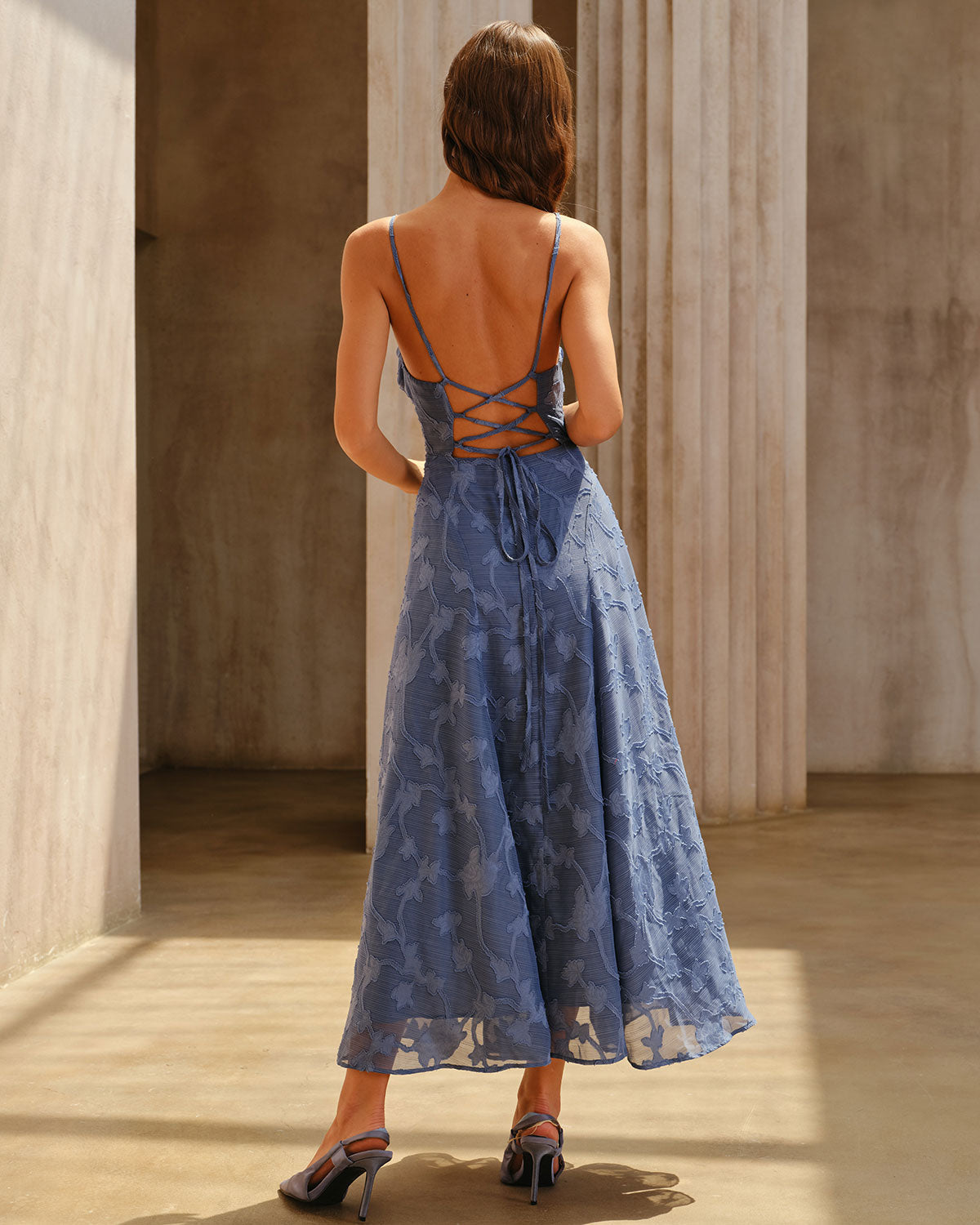 Vestido midi Isabela – Cielo