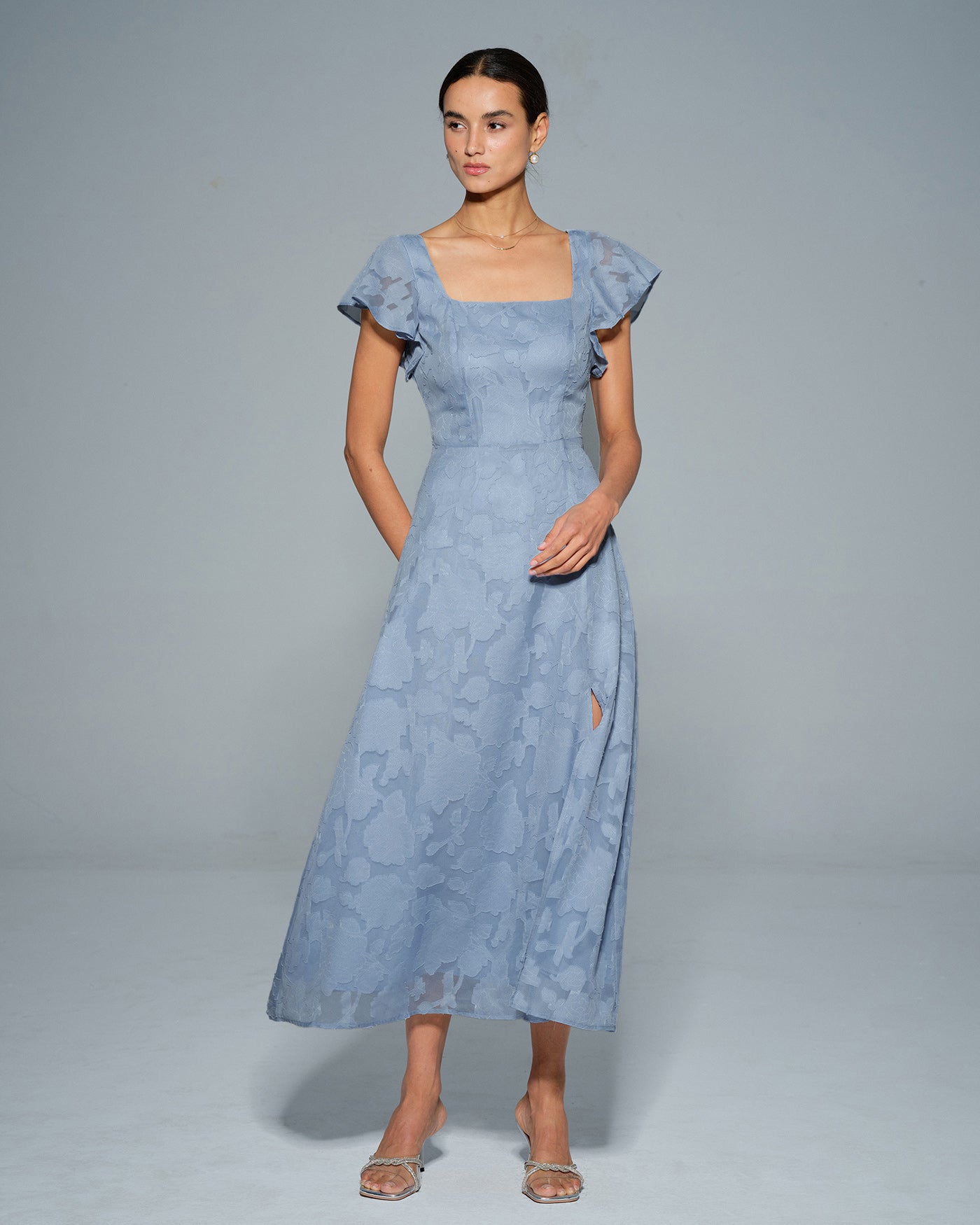Vestido midi Natalia – Celeste