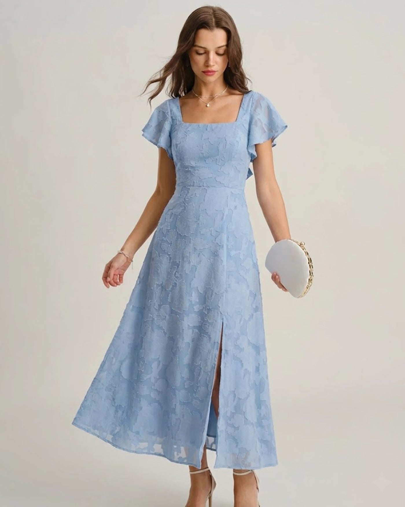 Vestido midi Natalia – Celeste