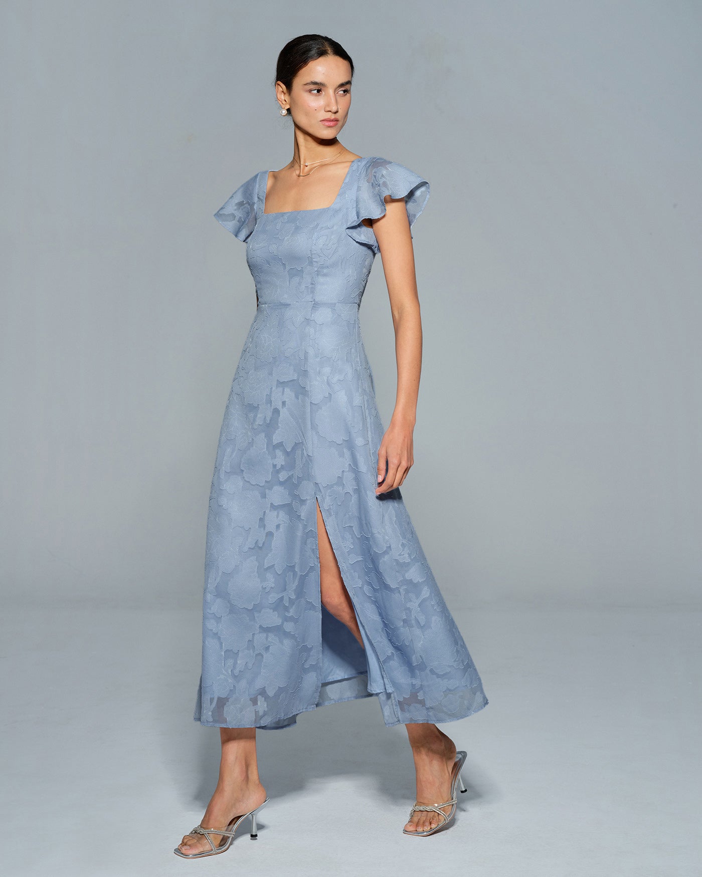 Vestido midi Natalia – Celeste