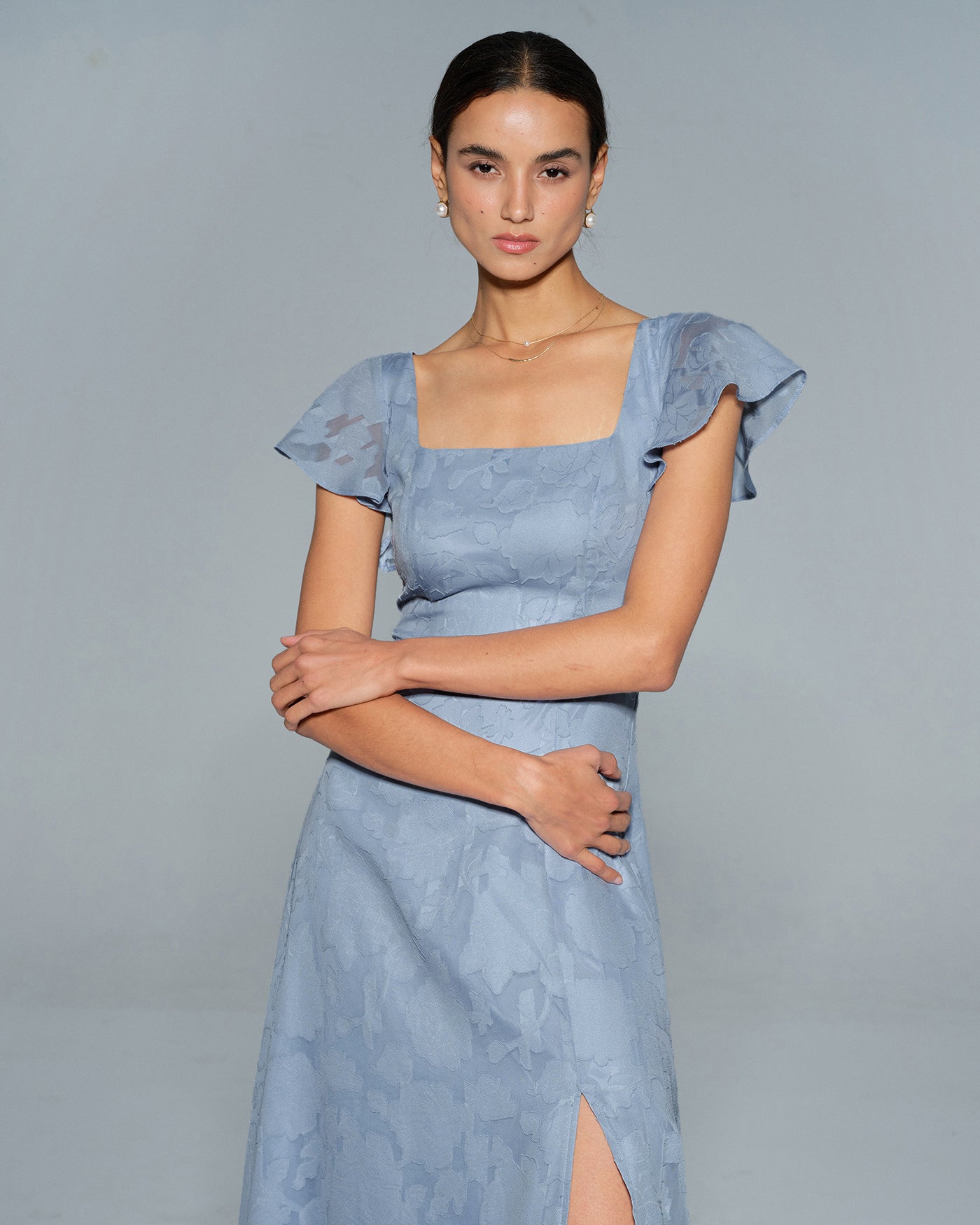Vestido midi Natalia – Celeste